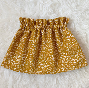 Mustard Floral Skirt. Size 2